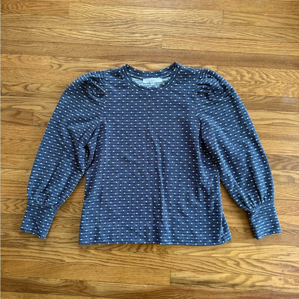 Gray and White Polka Dot Sweater